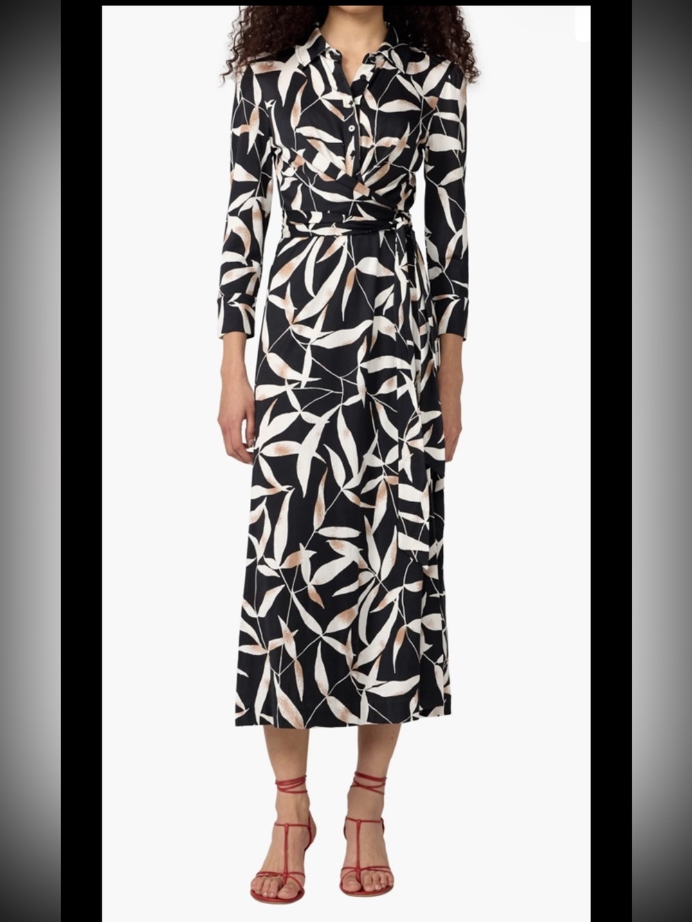 Diane Von Furstenberg Jersey Wrap Midi Dress,Sz M, New Without Tag